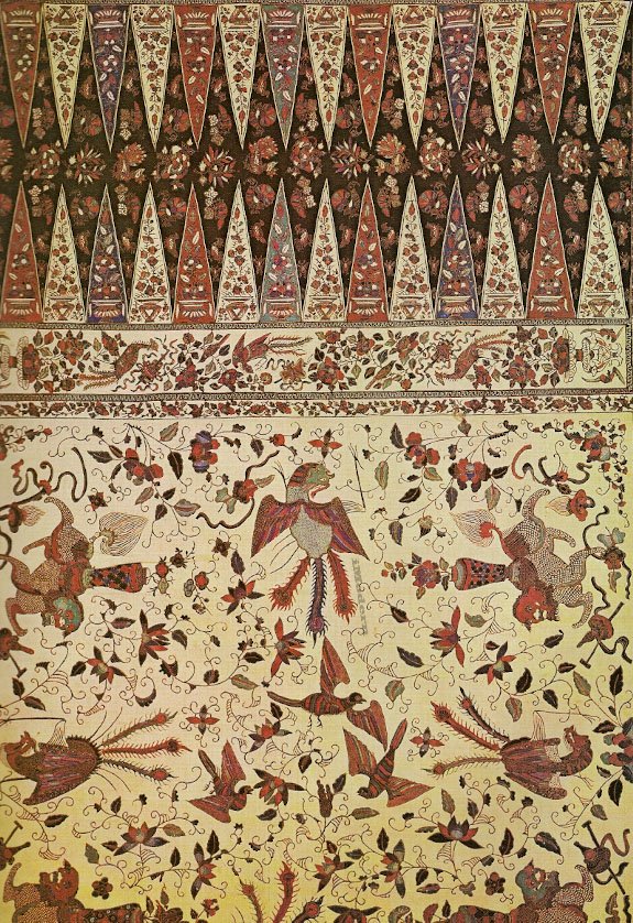 mid century modern textile art batik sarong kapala
