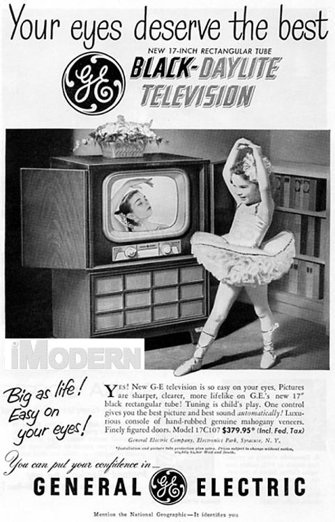 Vintage GE television set